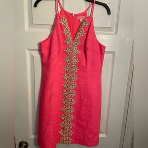 Iilly size 8 bright pink with gold accents